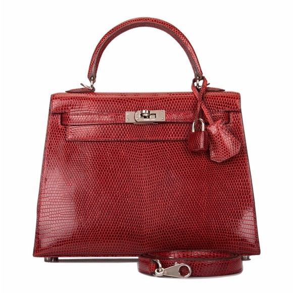 H Rouge Vif Sellier Kelly 25cm of Niloticus embossed Lizard GHW red PREORDER